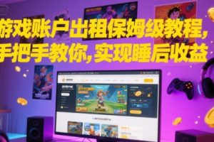 游戏账户出租保姆级教程,手把手教你,实现睡后收益
