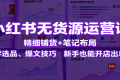 小红书无货源运营课：精细铺货+笔记布局，学选品、爆文技巧，新手也能开店出单