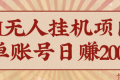 AI无人挂机项目，一个可持续自动化变现收益的玩法，单账号日多赚200+