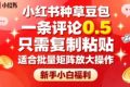 小红书种草豆包，一条评论0.5，只需复制粘贴，适合批量矩阵放大操作，新手小白福利
